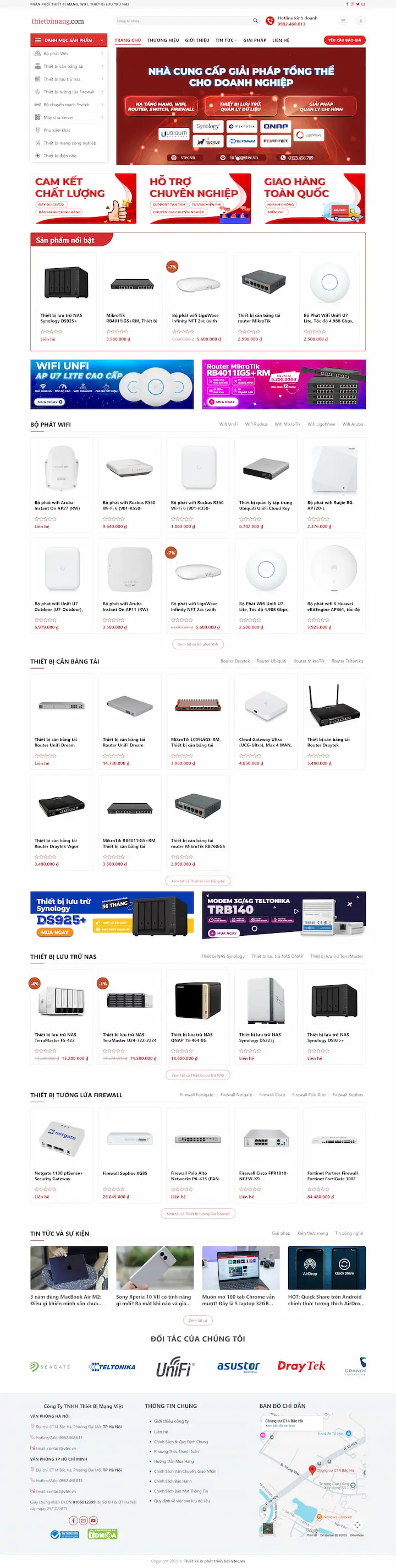 Thiết kế website bán thiết bị mạng