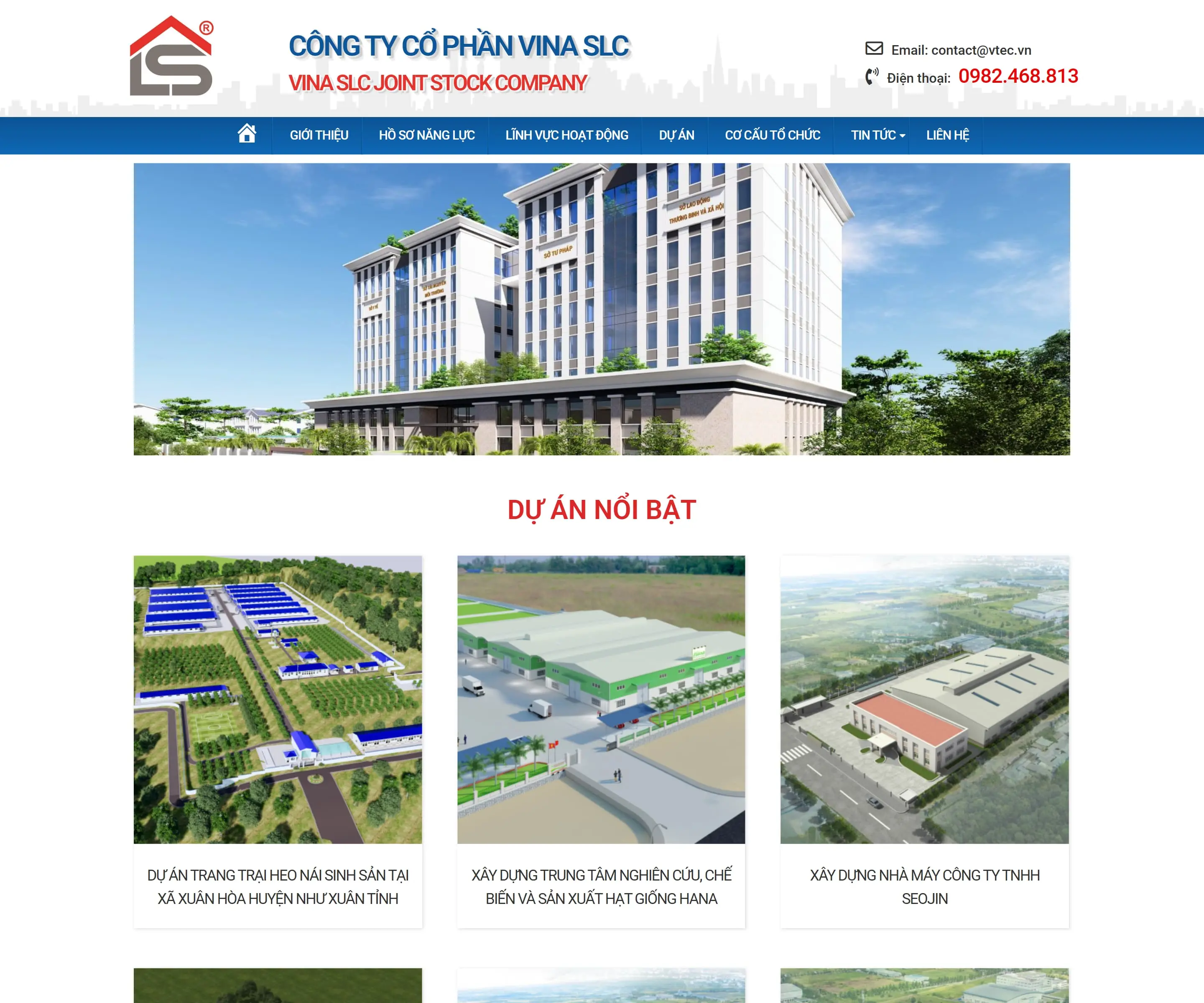Thiết kế website xây dựng tại VTEC